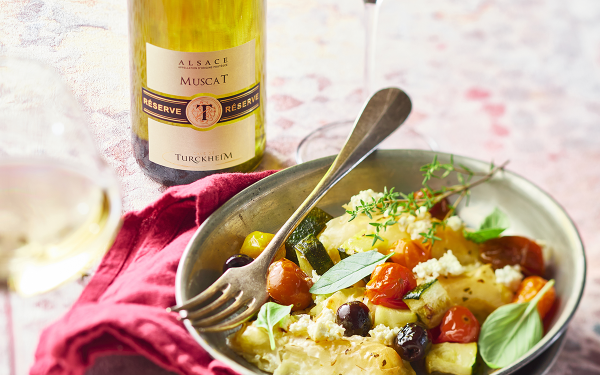 Croustillants de feta et légumes grillés